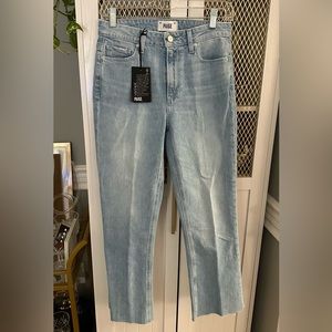 Paige Colette Raw Hem High Waist Crop Flare Jeans Size 27. Brand New